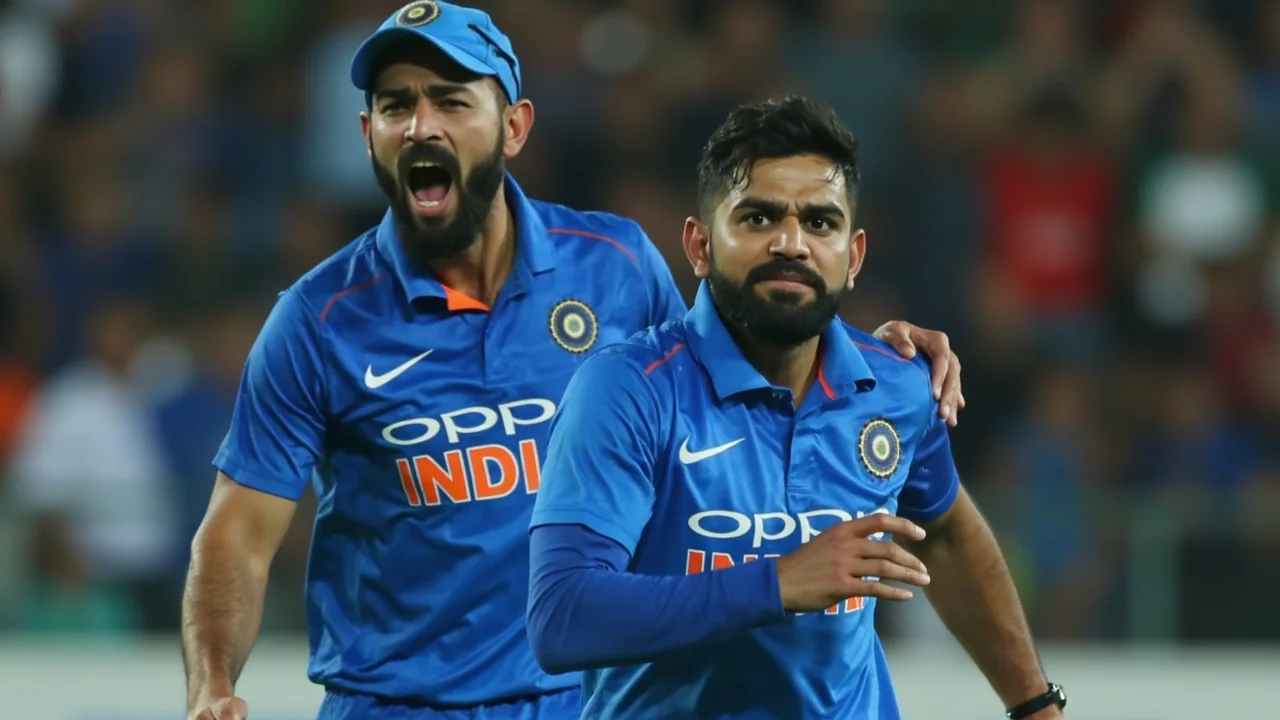 A medium tactical view of the Edgbaston outfield with the Indian team in conversation during a drinks break in the 14 July 2026 training session